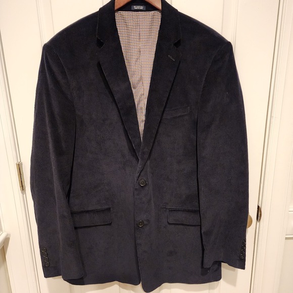 Saddlebred Other - Saddlebred Corduroy Sports Coat Blazer Dark Blue/Navy 44L Dapper business